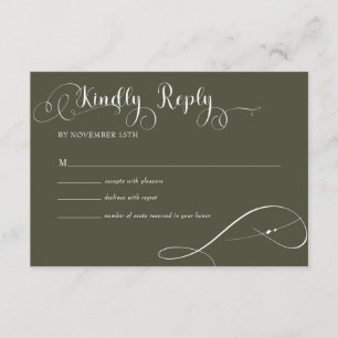 Elegant Script Classic Wedding Reply Enclosure Card