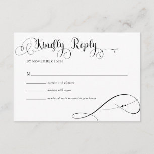Elegant Script Classic Wedding Reply Enclosure Card