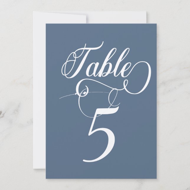 Elegant Script Classic Wedding Table Numbers (Front)