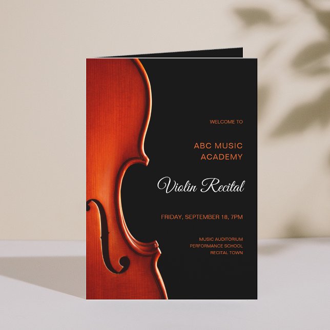 Elegant Script Classy Music Senior Recital Program Invitation (Elegant Script Classy Music Senior Recital Program)