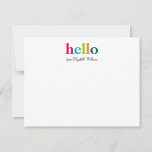 Elegant Script Colourful Vibrant Hello Card