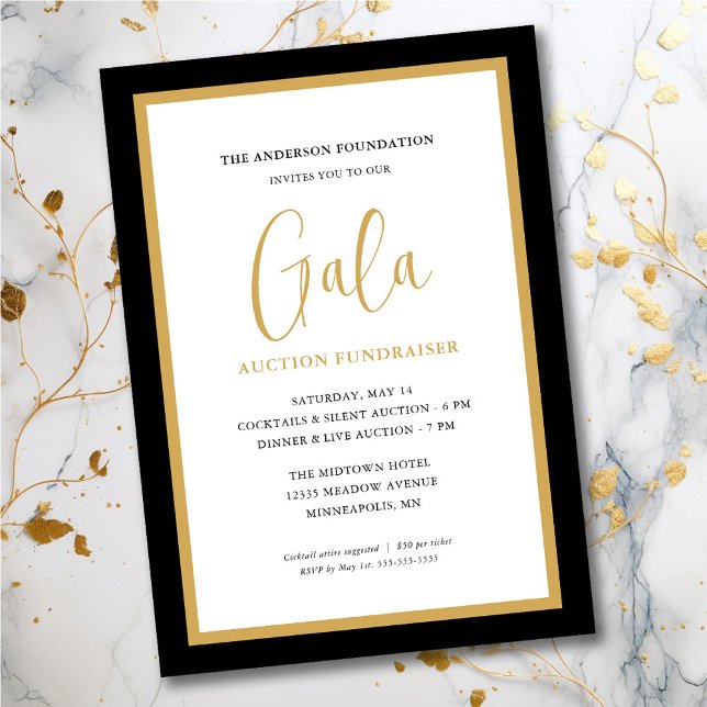 Elegant Script Corporate Gala Fundraiser Invitation (Creator Uploaded)