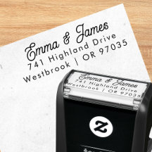 Elegant Script Couple Return Address Self-Inking 