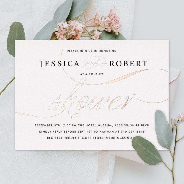 Elegant Script Couple's Shower Rose Gold (Creator Uploaded)