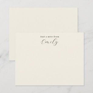 Elegant Script Cream Personalised Flat Card