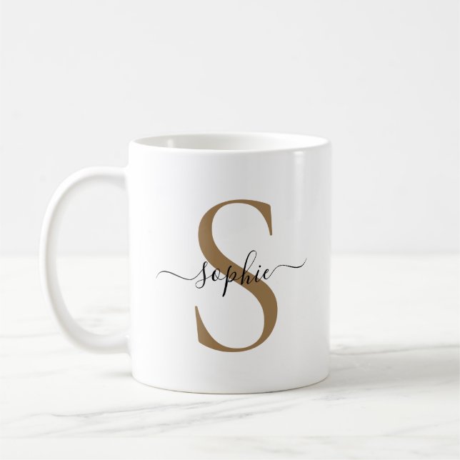 Elegant Script Custom Name Personalised Gift Coffee Mug (Left)