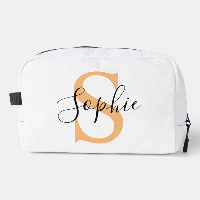 Elegant Script Custom Name Personalised Gift Dopp Kit (Front)