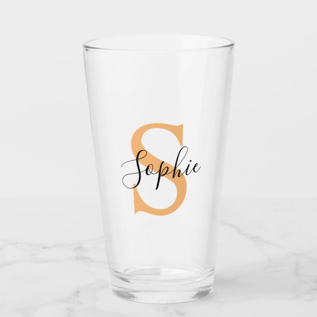 Elegant Script Custom Name Personalised Gift Glass (Front)
