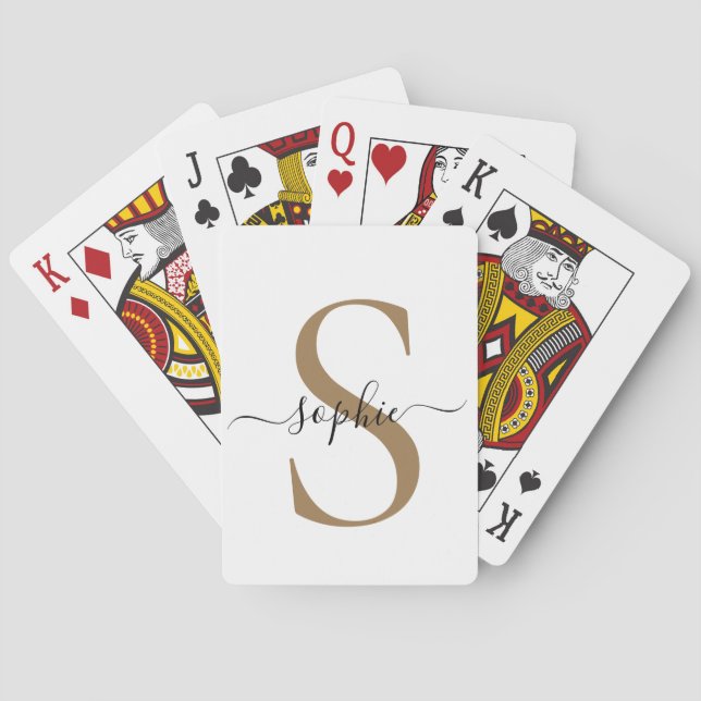 Elegant Script Custom Name Personalised Gift Playing Cards (Back)