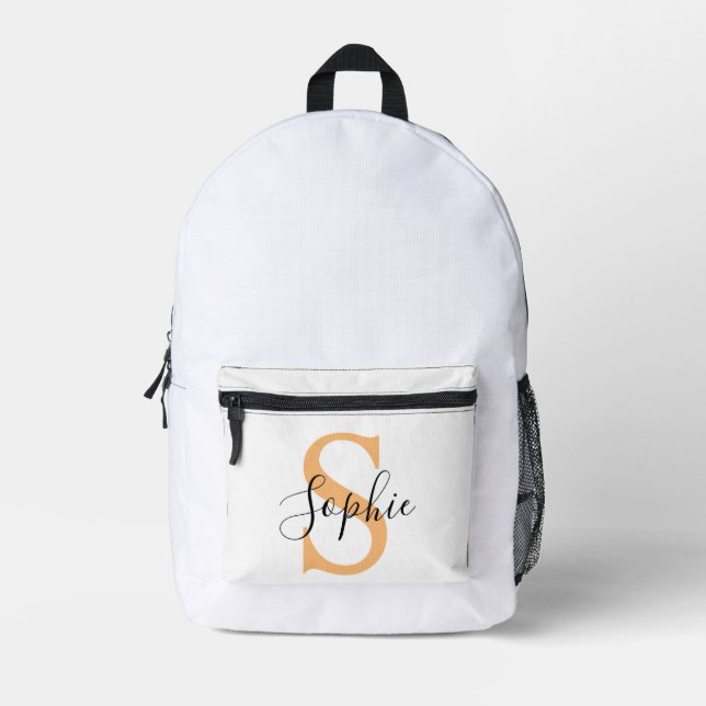 Elegant Script Custom Name Personalised Gift Printed Backpack (Front)
