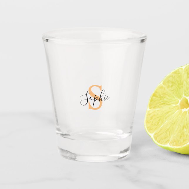 Elegant Script Custom Name Personalised Gift Shot Glass (Front)