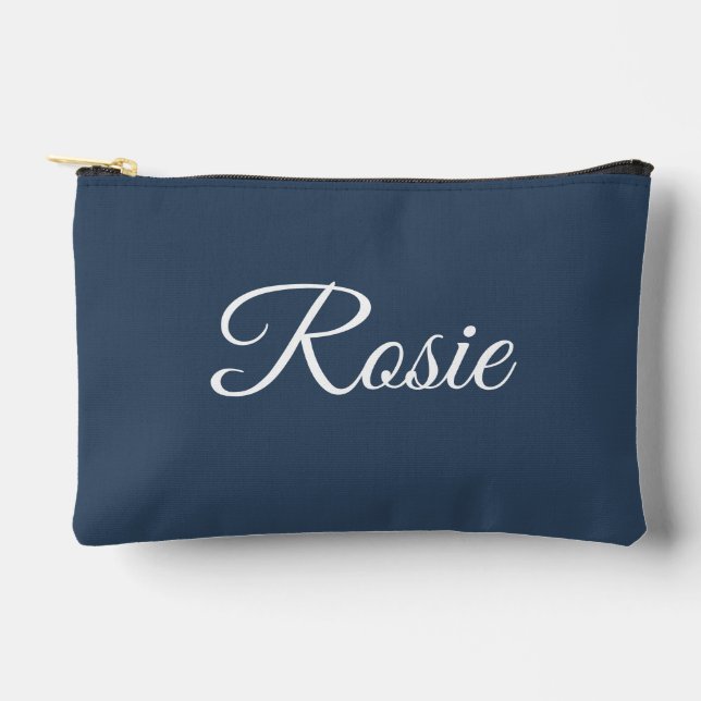 Elegant Script Custom Name Personalized Gift Accessory Pouch (Front)