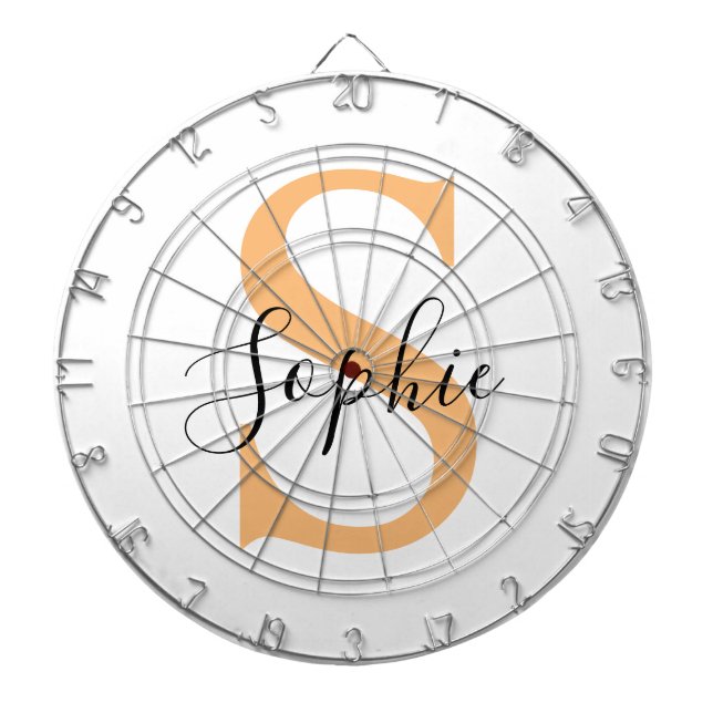 Elegant Script Custom Name Personalized Gift Dartboard (Front)