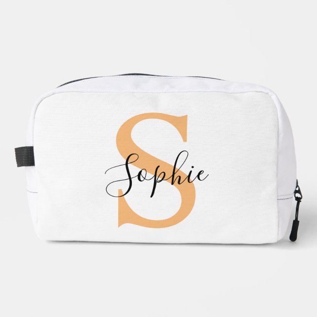 Elegant Script Custom Name Personalized Gift Dopp Kit (Front)