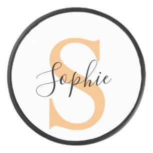 Elegant Script Custom Name Personalized Gift Hockey Puck