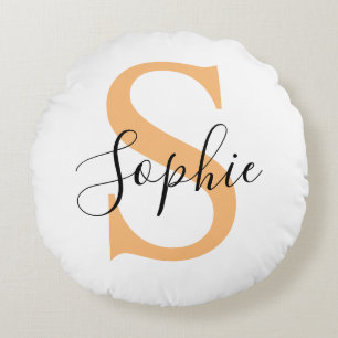 Elegant Script Custom Name Personalized Gift Round Cushion