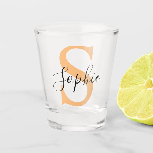 Elegant Script Custom Name Personalized Gift Shot Glass (Front)