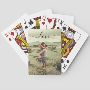 Elegant Script Custom Photo Bicycle Playing Cards