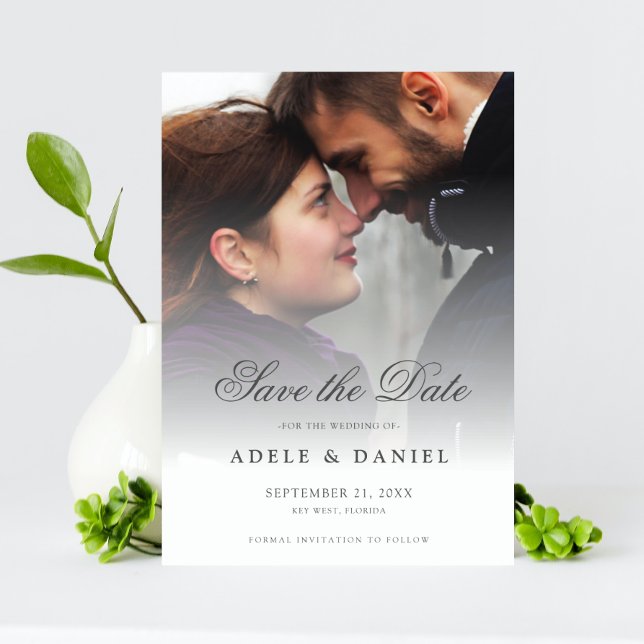 Elegant Script Custom Photo Save the Date Wedding (Creator Uploaded)