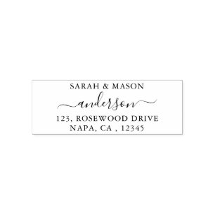 Elegant Script Custom Self Inking Rubber Stamp
