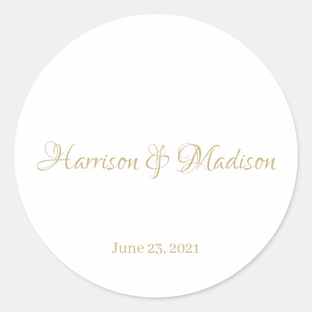 Elegant script custom Wedding favour tag stickers (Front)