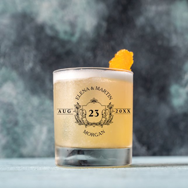 Elegant Script Custom Wedding Whiskey Glass (Creator Uploaded)
