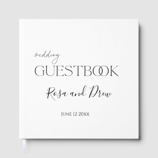 Elegant Script - Customisable Wedding Guestbook (Front)