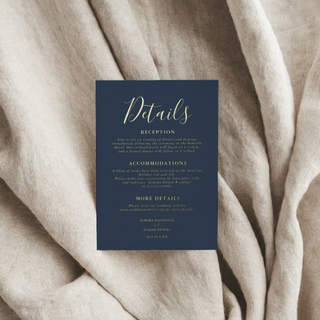 Elegant Script Details Wedding Enclosure Card (Creator Uploaded)