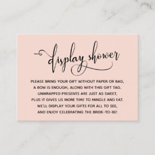 Elegant Script Display Bridal Shower Blush Tag Enclosure Card