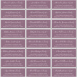 Elegant Script Dusty Mauve Wedding Guest Address<br><div class="desc">Modern Elegant Script Dusty Mauve Minimalist Wedding Guest Name Address custom personalised Labels Stickers on mauve or dusty plum purple colour background. The guest name is written in a cursive swirly hand lettered swash tail font script. This has 24 stickers.</div>
