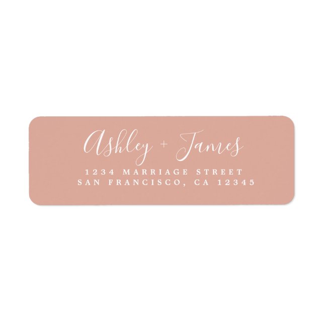 Elegant Script Dusty Pink Wedding Return Address (Front)