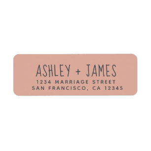 Elegant Script Dusty Pink Wedding Return Address