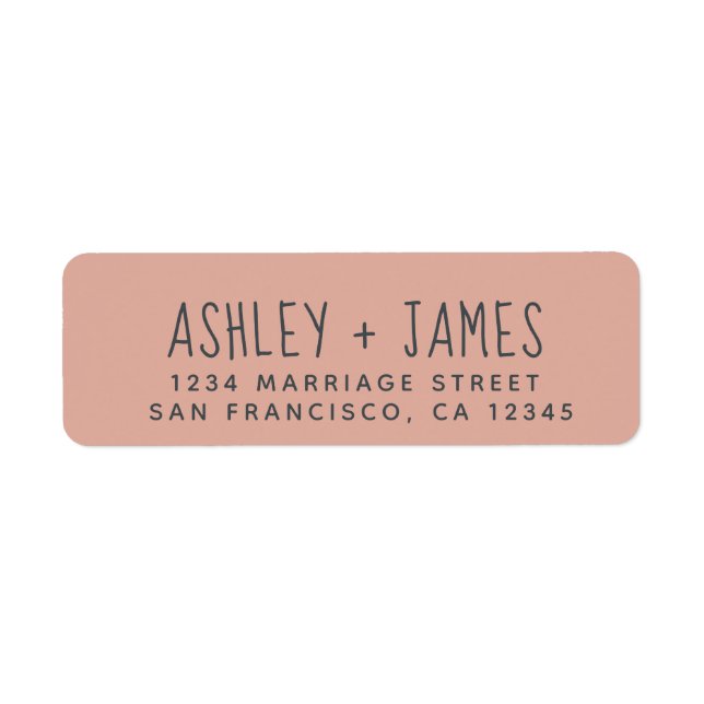 Elegant Script Dusty Pink Wedding Return Address (Front)