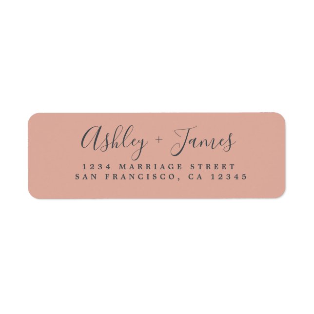 Elegant Script Dusty Pink Wedding Return Address (Front)