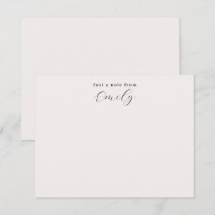 Elegant Script Ecru Personalised Flat Card