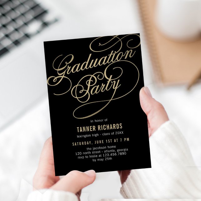 Elegant Script EDITABLE COLOR Graduation Invite (Creator Uploaded)