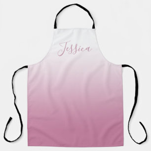 Elegant Script & Editable Pink (any colour) Ombre Apron