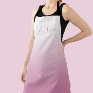 Elegant Script & Editable Pink (any colour) Ombre Apron