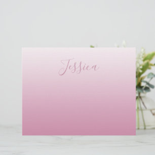Elegant Script & Editable Pink (any colour) Ombre Custom Letterhead