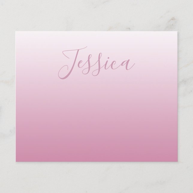 Elegant Script & Editable Pink (any colour) Ombre Flyer (Front)