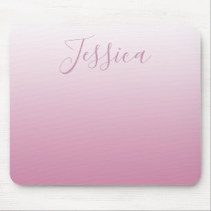 Elegant Script & Editable Pink (any colour) Ombre Mouse Mat
