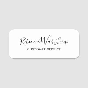 Elegant Script Employees Magnetic Name Tag