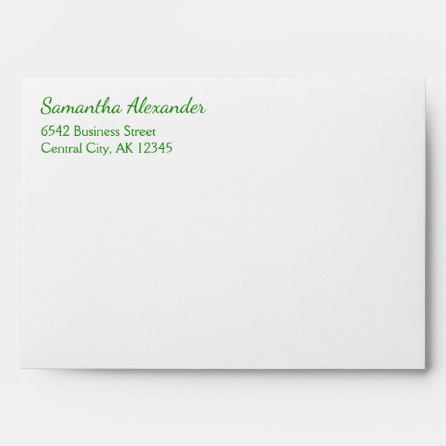 Elegant Script Evergreen Christmas Green Address Envelope (Front)
