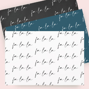 Elegant Script  Fa La La Text Pattern Gift  Wrapping Paper Sheet