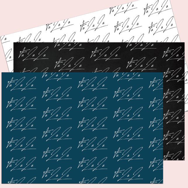Elegant Script  Fa La La Text Pattern Gift Wrapping Paper Sheet (Elegant Script Fa La La Text Pattern Gift Wrapping Paper Sheets)