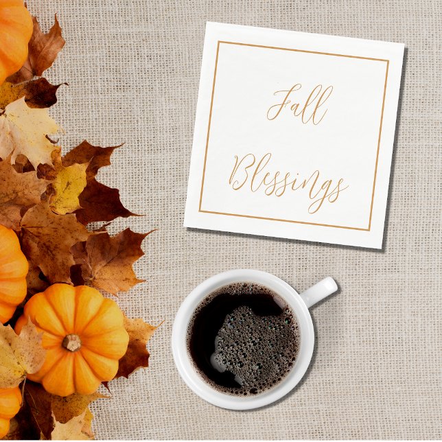 Elegant Script Fall Thanksgiving Gold Napkin (Creator Uploaded)