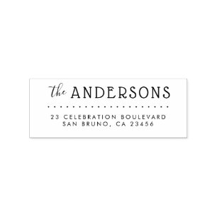 Elegant Script Family & Modern Return Address Rubber Stamp