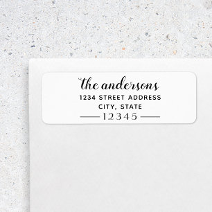 Elegant Script Family Name Custom Return Address