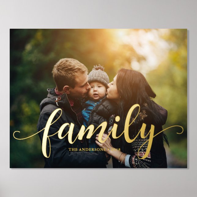 Elegant Script "Family" Overlay Foil Prints (Front)