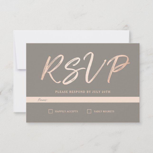 Elegant Script Faux Foil RSVP Card (Front)